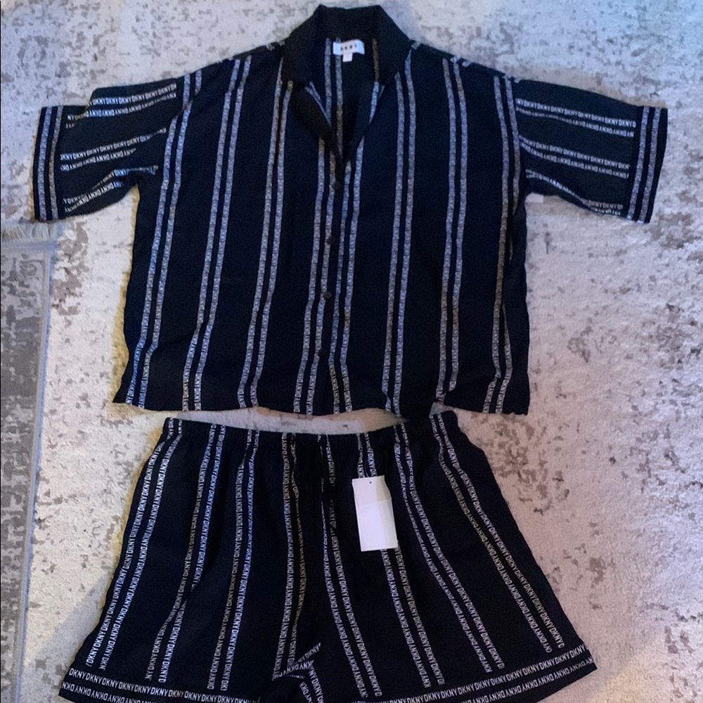 Striped Black and White Shirt and Shorts Set